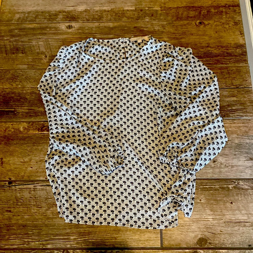 Bundle of 2 LOFT Patterned long sleeve Blouses